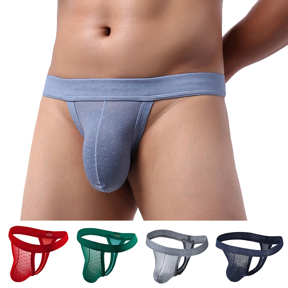 Men's G-String T-Back Briefs Underpants Underwear Low Rise Breathable Solid