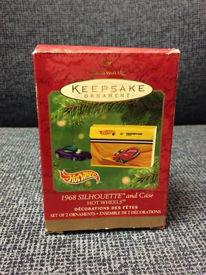 HOT WHEELS HALLMARK KEEPSAKE ORNAMENT ''1968 SILHOUETTE AND CASE'' *UNOPENED