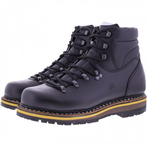 Hanwag / Modell: Grünten / Schwarz Leder / Halbhohe zwiegenähter Herren Stiefele