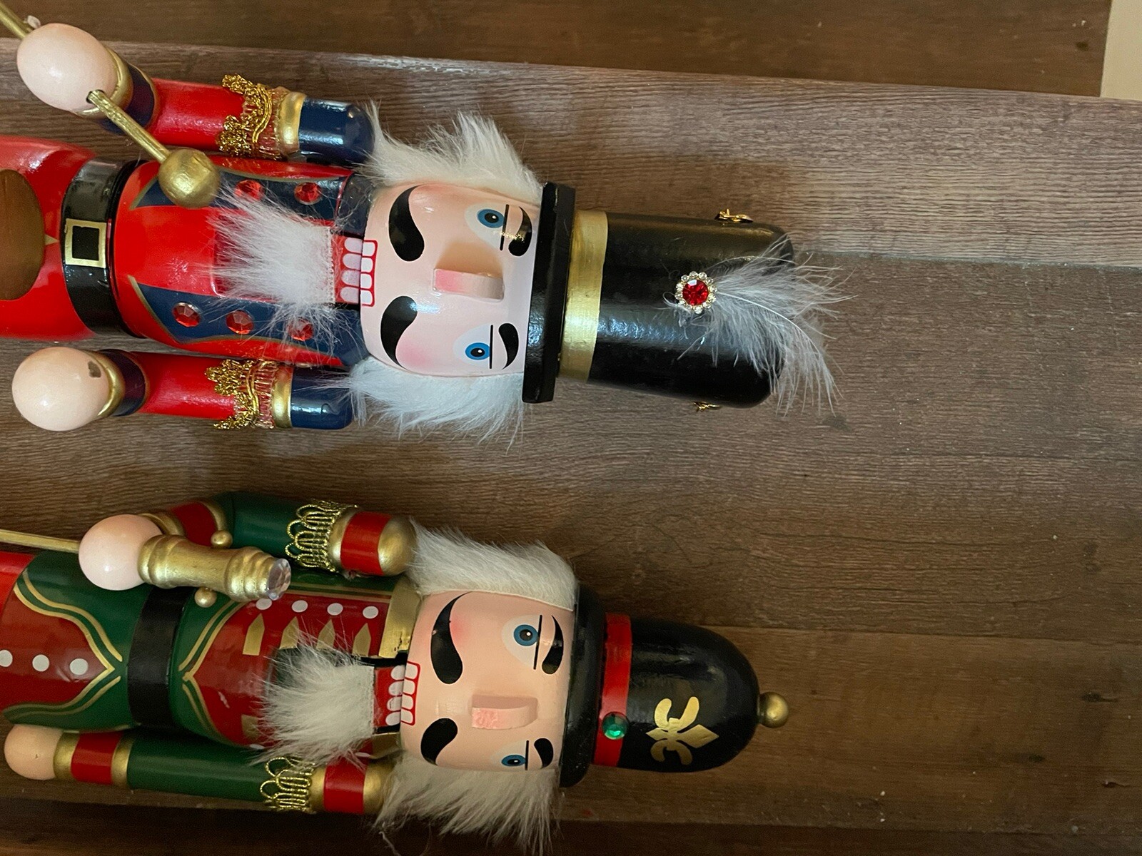 15 1/2”Wooden, Nutcrackers Christmas Decor Lot Of 2 Two Different