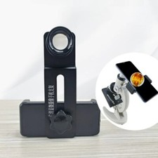 Metal Mobile Phone Holder Biological Microscope Mount Bracket Adapter W Eyepiece