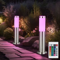 Sockellampe AußEnstehlampe Gartenleuchte Dimmbar Fernbedienung Rgb Led H 45Cm 2X