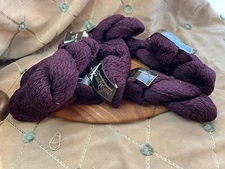 NWT 8 Skeins Cascade Yarns 100% Peruvian Wool Purple/Black Combo