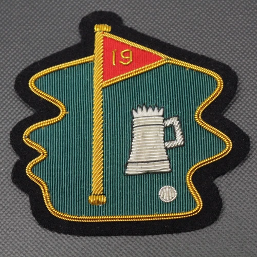 London Badge Button Co Bullion Wire Blazer Patch 19th Hole Golf Green Beer Stein