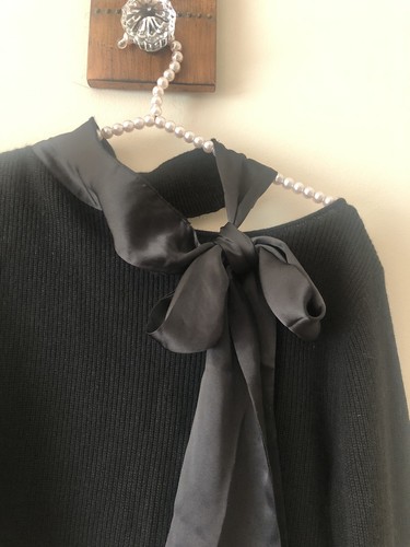 Millie Tie Neck Cashmere Sweater Black 