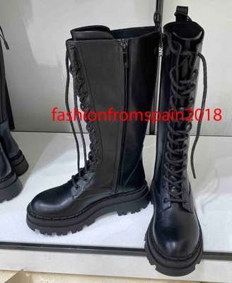 knee high black boots zara