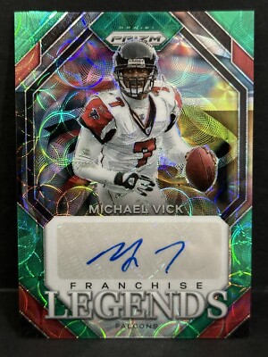 鬼レア！2LP Vast Aire & Dj Mighty mi 2023 Panini Prizm NFL Franchise Legend Michael Vick Auto Green
