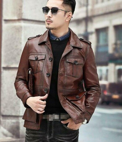Real Mens Genuine Leather Slim Fit 