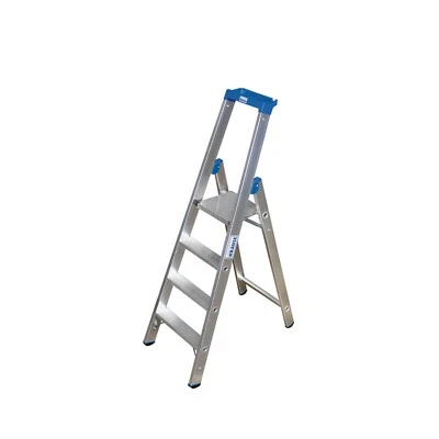 KRAUSE-WERK Krause Stabilo Stehleiter 4 Stufen Alu Leiter Klappleiter Profi Stufenleiter