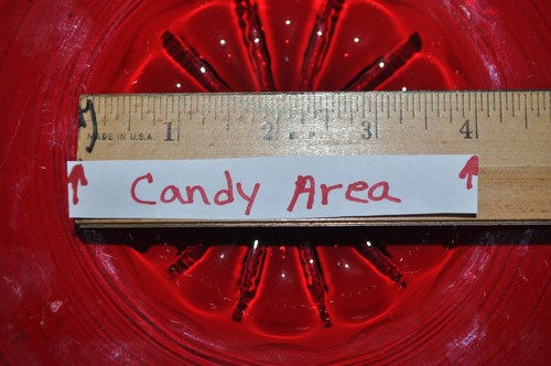 Vintage Red Glass Candy Dish Trinket Dish w/ Stand - Picture 16 of 16