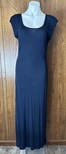 90s Karen Kane Rayon Dress Navy Maxi Dress Large