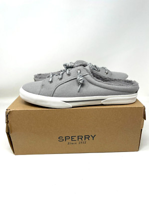 Sperry Pier Wave Mule Womens 11 Memory Foam Wool Lined Grey Slip On Loafer