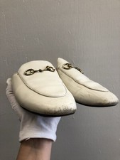 GUCCI  Princetown Horsebit Leather Slipper Mule Slide Loafer White EU 38 US 8