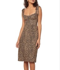 Reformation Wells Leopard Print Midi Dress Size XL