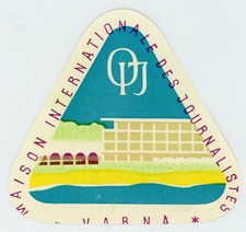 Hotel Maison International Des Journalistes Varna Bulgaria Vintage Luggage Label