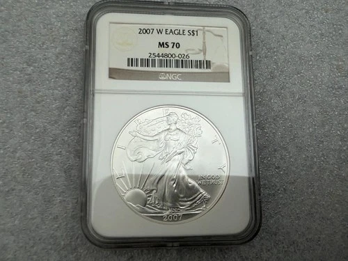 2007-W American Silver Eagle NGC MS70  1 oz Silver