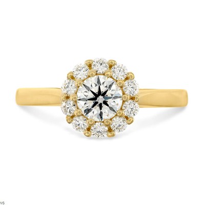 14K Yellow Gold Round Cut Lab Grown Diamond Ring 1.1 CTTW for Women