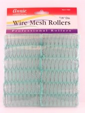 Wire Mesh Rollers Medium 7/8in, 12 Count Hair Curlers per Bag, Green