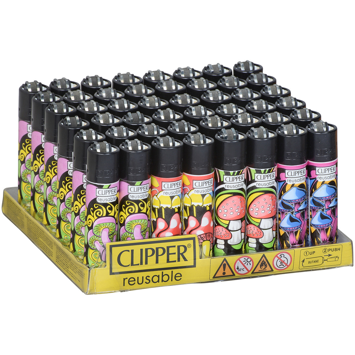 S - Refillable, Classic Mushroom - Display Of 48 Lighters!