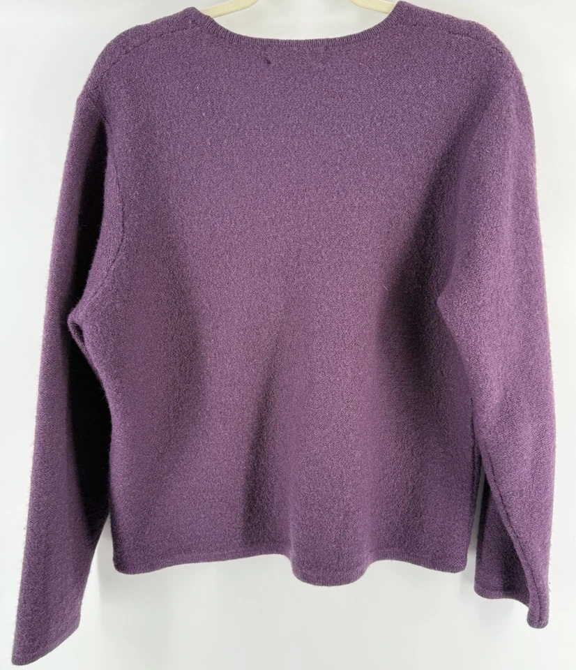 De Colección PENDLETON Suéter Mujer Mediano Púrpura Cárdigan Lana Abuela Cottage Fisher Foto 3 de 4
