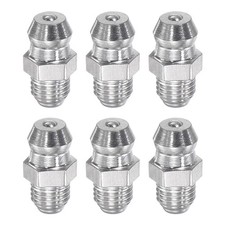 6Pcs Metric Stainless Steel Straight Hydraulic Grease Fitting M6 x 0.75mm Thread