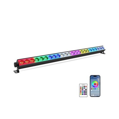 Stage Wash Light Bar: RGB Background LEDs & 120W RGBW Wall Washer - APP IR Re...