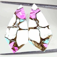 17.00Cts Cotton Candy Pink Copper Turquoise Fancy Pair Cabochon Loose Gemstone