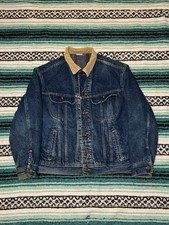 Vintage 70s/80s Lee Storm Rider Blanket Lined Denim Jacket Size Large