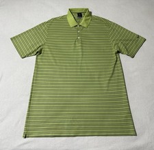 Nike Golf Polo Mens 2XL Striped Green Dri Fit UV Shirt 100 Polyester
