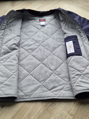 Bulwark FR Flame Resistant Blue Bomber Jacket Button Up 2XL Coat - Bild 4 von 8