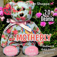    MOTHERLY   2008 Ty Beanie Babies 2.0 Floral Mother's Day BEAR Baby MWMT 