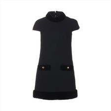 Prada 24 years Wool Dress 36 Ladies' Black  P3025P Nutte short dress