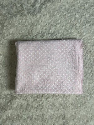 Carter's Pink White Polka Dots Baby Receiving Blanket Flannel Cotton Thin