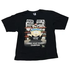 Vintage South Park T Shirt XL Black Cartman Jumbo Heavyweight Stone Cold 3:16