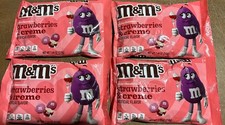 4 M&M's Strawberries & Creme White Chocolate Candies 7.44oz BB 8/25
