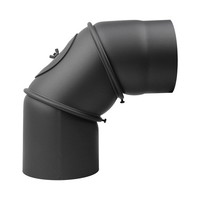 Ofenrohr Bogen 150 Mm 90° Verstellbar Gussgrau Mit TüR Knie Kniebogen