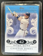 2008 Topps Moments & Milestones Chipper Jones Blue #10/10 Braves