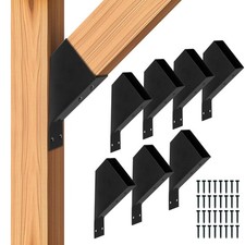 Iron Forge Tools 2x4 Pergola Brackets - 8 Pack Powdercoated Steel Corner Pergola
