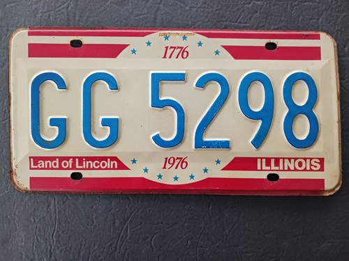 1976 Illinois IL License Plate GG 5298 Land of Lincoln
