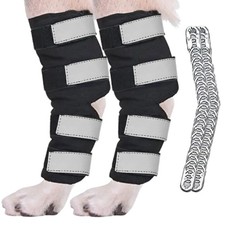 Dog Hock Brace Supportive Pair Hock Joint Brace with Metal Strings and Refl...
