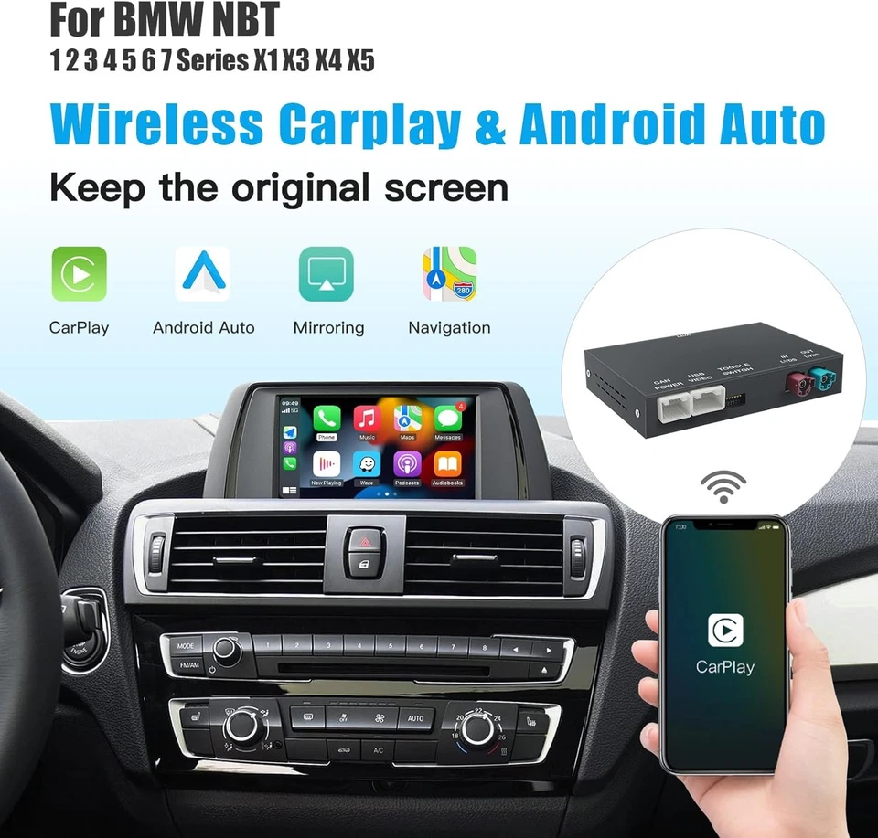 Wireless CarPlay Android Auto Modul Navi GPS für 2014-2016 BMW X5 X6 F15/F16 NBT - Bild 2 von 4
