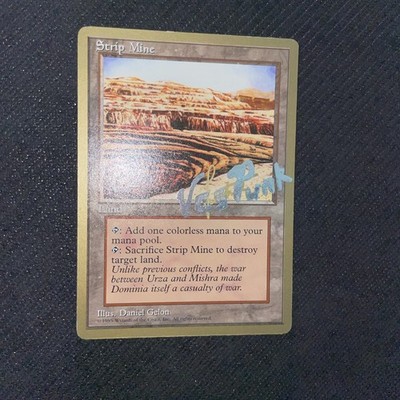 Magic the Gathering Strip Mine Gold-Bordered  Innaugural 1996 LP+ #D