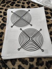 80mm Wire Computer Case Fan Grill / Guard - Black Set of Two 
