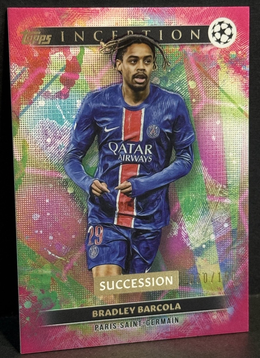 2024-25 Topps Inception UCC PSG Bradley Barcola Succession Pink