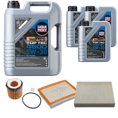 FEBI BILSTEIN Inspektionspaket 8L Liqui Moly Top Tec 4600 5W-30 für BMW 3er