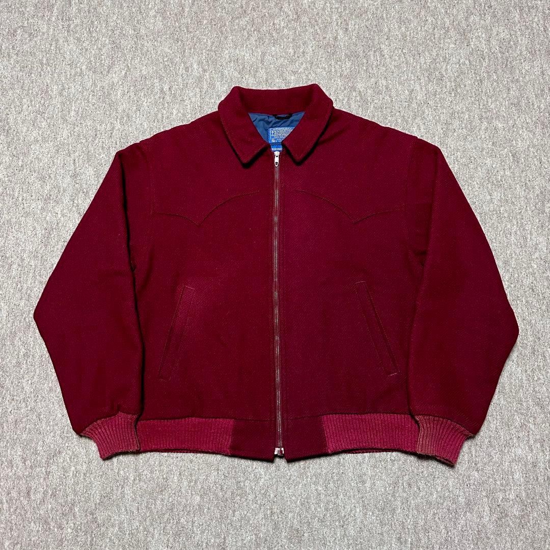 Pendleton Wool Jacket Burgundy Native 70s High-Gr… - image 3