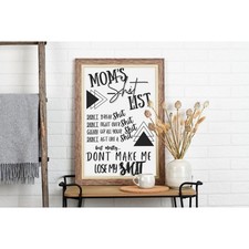 Mom's Sh t List Funny Wall Art Print, Home Decor, Gift for Mom, Quote