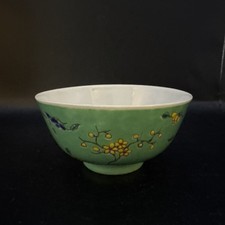 中国　青磁碗 トップ 青磁内側染付碗 5代加藤五助 作 N.o147 青磁内側