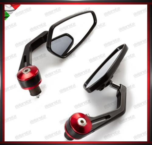 COPPIA SPECCHIETTI RETROVISORI MANUBRIO KAWASAKI Z 900 REGOLABILI CUSTOM NERO - Picture 1 of 6