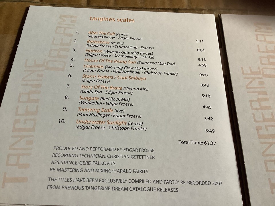 Tangerine Dream The Electronic Journey 10 CD Box Set Never Played